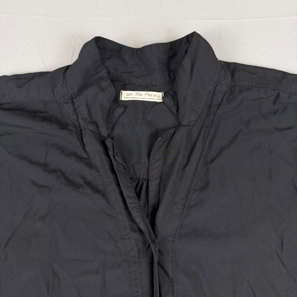 We The Free Black Collared Button Up Short Sleeve Oversized Shirt Extra Large‎ - Picture 6 of 11